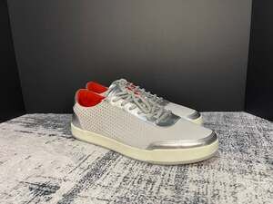 Novella Metallic Silver Perforated Leather Sneakers No. 1243
